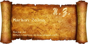 Markon Zolna névjegykártya